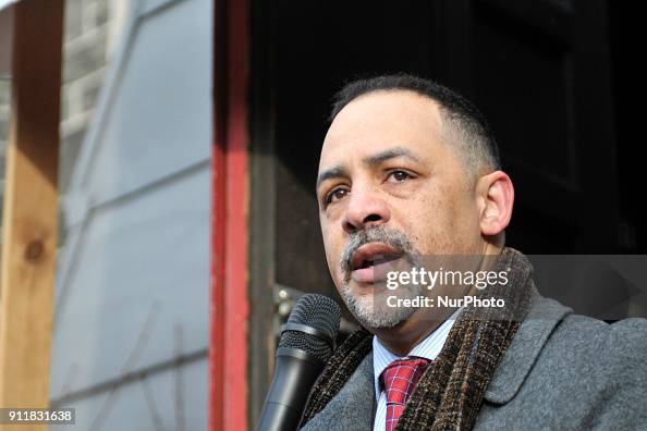 Rep Rabb Pa State Rep. Chris Rabb speaks as, sided by elected officials, clergy ...