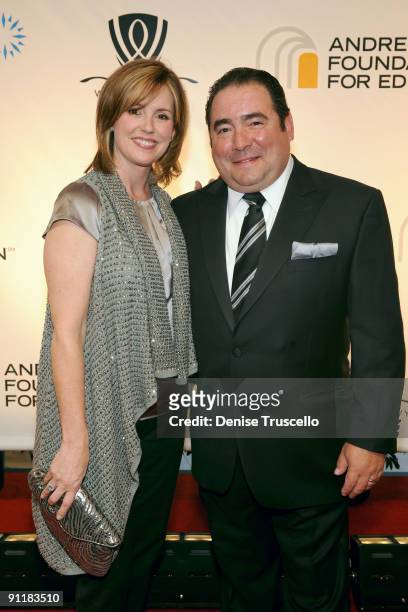 Chef Emeril Lagasse and wife Alden Lovelace arrive at the 14th annual Andre Agassi Foundation for Education's Grand Slam for Children benefit concert...