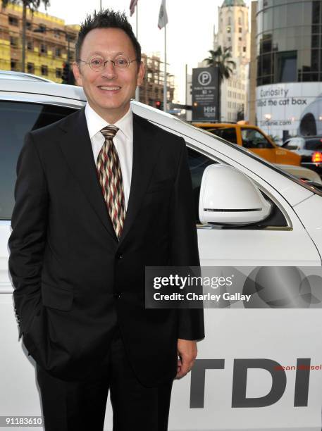 Actor Michael Emerson arrives in an Audi TDI at the Point Foundation's Point Honors Gala at Renaissance Hollywood Hotel on September 26, 2009 in...