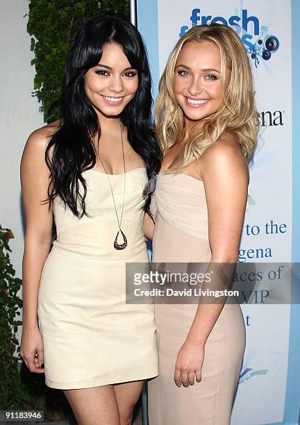 Actresses Vanessa Hudgens and Hayden Panettiere attend the Neutrogena Fresh Faces of Music event benefiting the VH1 Save the Music Foundation at Jim...