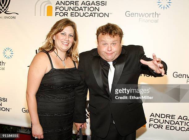 Comedian Frank Caliendo and wife Michele Caliendo arrive at the 14th annual Andre Agassi Charitable Foundation's Grand Slam for Children benefit...