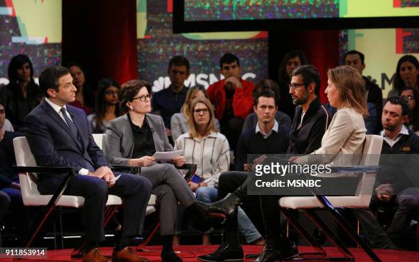 Google and YouTube Changing the World" -- Pictured: Ari Melber, Anchor of ?The Beat? and MSNBC Chief Legal Correspondent, Kara Swisher, Recode...