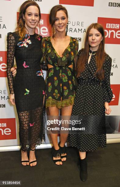 Chloe Pirrie, Bella Dayne and Aimee-Ffion Edwards attend an exclusive preview screening of new BBC One drama "Troy: Fall Of A City" at BFI Southbank...