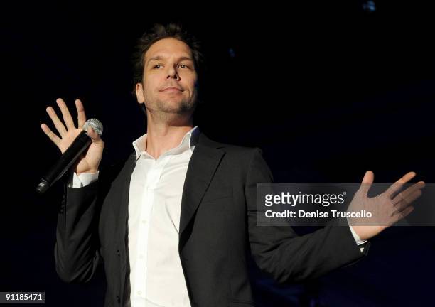 Comedian/actor Dane Cook performs during the 14th annual Andre Agassi Foundation for Education's Grand Slam for Children benefit concert at Wynn Las...
