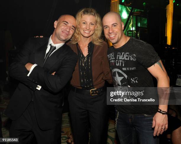 Former tennis player Andre Agassi, singer Faith Hill and singer Chris Daughtry of the band Daughtry attend the 14th annual Andre Agassi Foundation...