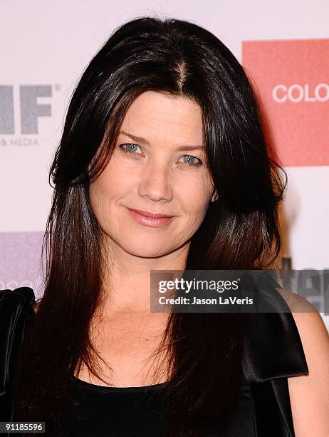 Actress Daphne Zuniga attends Entertainment Weekly And Women In Film's 7th annual pre-Emmy party at Restaurant at The Sunset Marquis Hotel on...