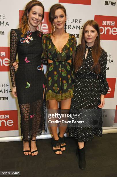 Chloe Pirrie, Bella Dayne and Aimee-Ffion Edwards attend an exclusive preview screening of new BBC One drama "Troy: Fall Of A City" at BFI Southbank...