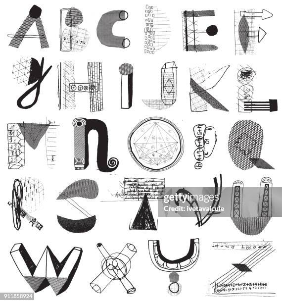 mixed-media alphabet buchstaben - b stock-grafiken, -clipart, -cartoons und -symbole