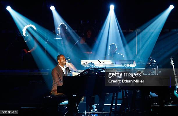 Singer Brian McKnight performs at the 14th annual Andre Agassi Charitable Foundation's Grand Slam for Children benefit concert at the Wynn Las Vegas...