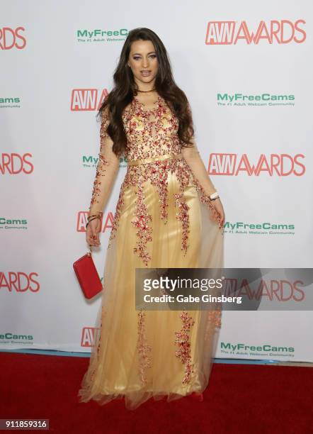 Adult film actress Georgia Jones attends the 2018 Adult Video News Awards at the Hard Rock Hotel & Casino on January 27, 2018 in Las Vegas, Nevada.
