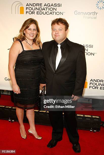 Comedian Frank Caliendo and wife Michele Caliendo arrive at the 14th annual Andre Agassi Charitable Foundation's Grand Slam for Children benefit...