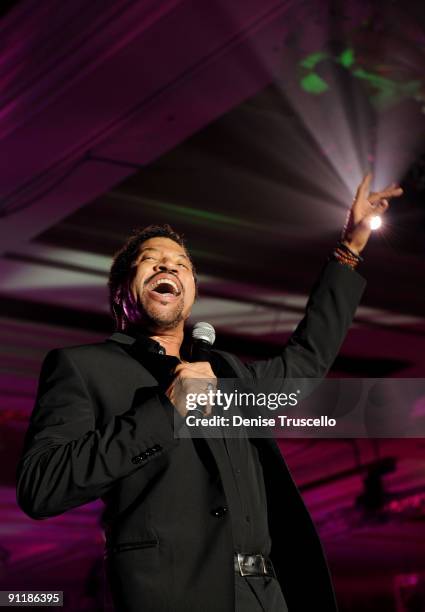 Singer Lionel Richie performs during the 14th annual Andre Agassi Foundation for Education's Grand Slam for Children benefit concert at Wynn Las...