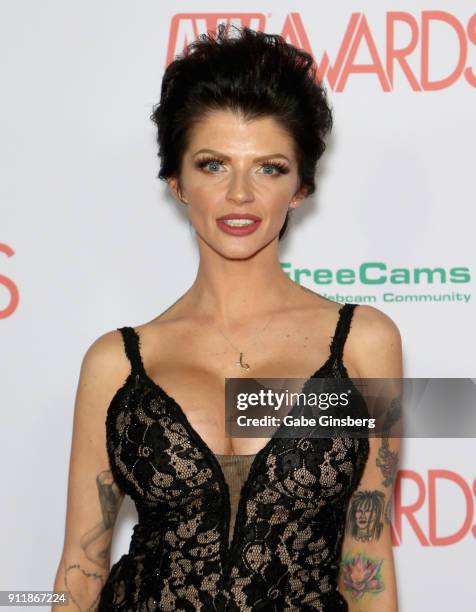 Adult film actress Joslyn James attends the 2018 Adult Video News Awards at the Hard Rock Hotel & Casino on January 27, 2018 in Las Vegas, Nevada.