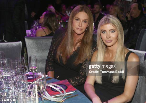 Caitlyn Jenner and Sophia Hutchins at Steven Tyler and Live Nation presents Inaugural Janie's Fund Gala & GRAMMY Viewing Party at Red Studios on...