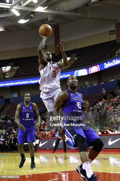 Durand Scott of the Memphis Hustle shoots the ball against the Texas Legends during an NBA G-League game on January 29, 2018 at Landers Center in...