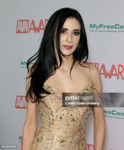 Adult film actress Aiden Ashley attends the 2018 Adult Video News Awards at the Hard Rock Hotel & Casino on January 27, 2018 in Las Vegas, Nevada.