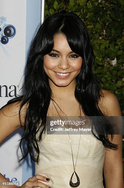 Actress Vanessa Hudgens arrives at the Neutrogena Fresh Faces Music event to benefit VH1's Save The Music Foundation at Jim Henson Studios on...