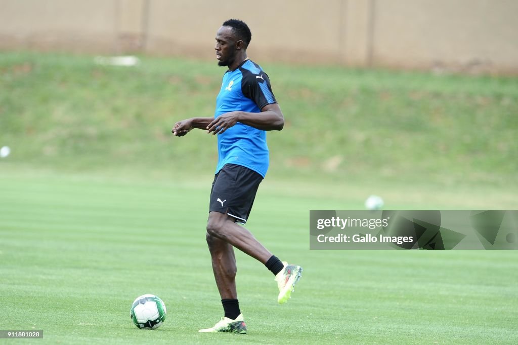 Absa Premiership: Usain Bolt Visit to Mamelodi Sundowns Training Session