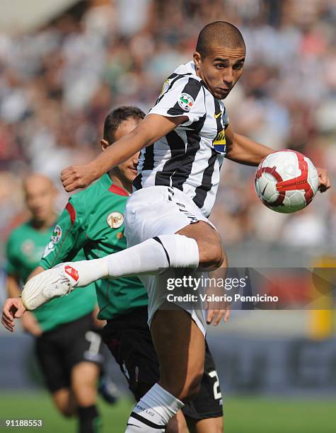 David Trezeguet of Juventus FC in action during the Serie A match between Juventus FC and Bologna FC at Olimpico Stadium on September 27, 2009 in...