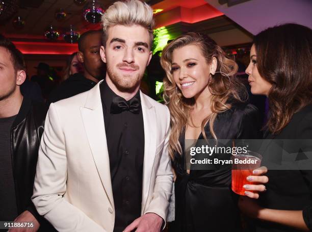 Andrew Taggart and Rachel Platten attend the 60th Annual Grammy Awards after party hosted by Benny Blanco and Diplo with SVEDKA Vodka and Interscope...