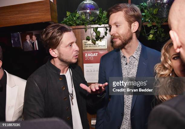 Ryan Tedder and Calvin Harris attend the 60th Annual Grammy Awards after party hosted by Benny Blanco and Diplo with SVEDKA Vodka and Interscope...