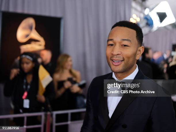 John Legend on the red carpet at THE 60TH ANNUAL GRAMMY AWARDS broadcast live on both coasts from New York City's Madison Square Garden on Sunday,...