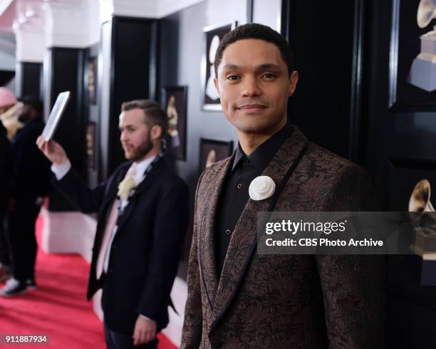 Trevor Noah on the red carpet at THE 60TH ANNUAL GRAMMY AWARDS broadcast live on both coasts from New York City's Madison Square Garden on Sunday,...