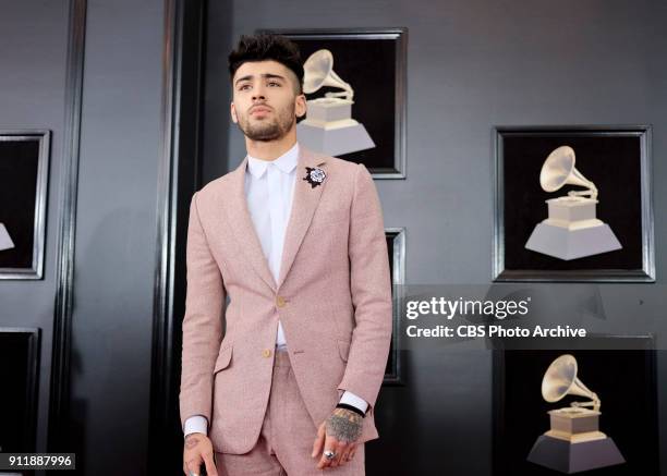 Zayn Malik on the red carpet at THE 60TH ANNUAL GRAMMY AWARDS broadcast live on both coasts from New York City's Madison Square Garden on Sunday,...