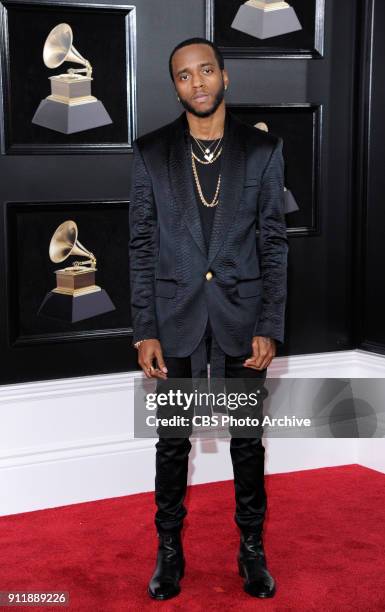 6lack on the red carpet at THE 60TH ANNUAL GRAMMY AWARDS broadcast live on both coasts from New York City's Madison Square Garden on Sunday, Jan. 28...