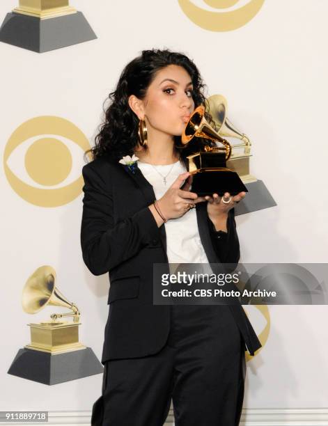 Alessia Cara wins the Grammy for Best New Artist at THE 60TH ANNUAL GRAMMY AWARDS broadcast live on both coasts from New York City's Madison Square...