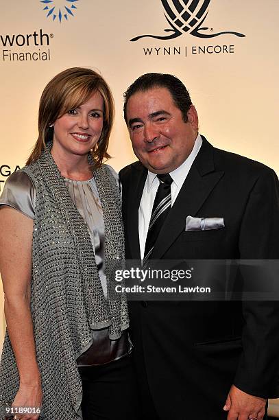 Chef Emeril Lagasse and wife Alden Lovelace arrive at the 14th annual Andre Agassi Charitable Foundation's Grand Slam for Children benefit concert at...