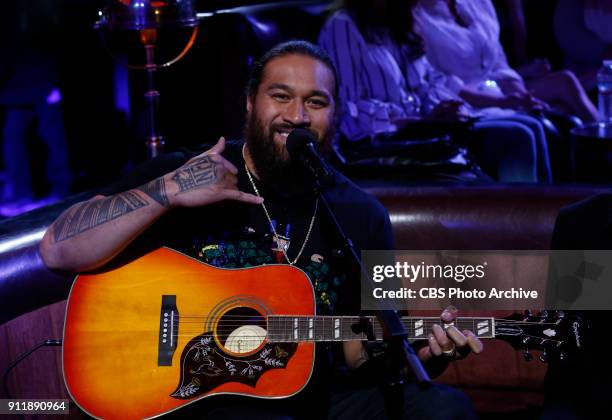 Denver Broncos nose tackle Domata Peko rehearses before competing to be crowned the MVP: MOST VALUABLE PERFORMER during a one-hour interactive talent...