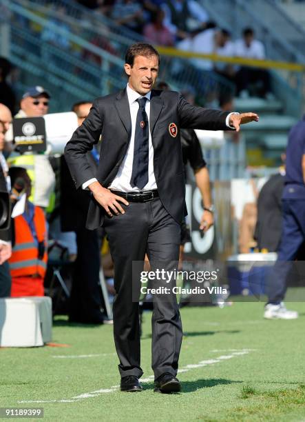 Cagliari Calcio Head Coach Massimiliano Allegri looks on during the Serie A match between Parma FC and Cagliari Calcio at Stadio Ennio Tardini on...