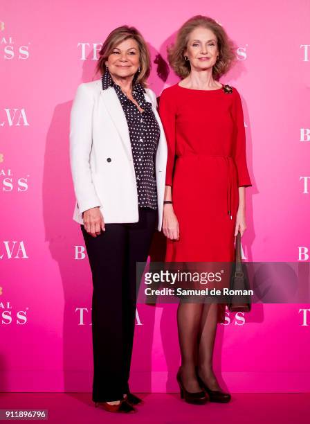 Cari Lapique and Pilar Gonzalez de Gregorio y Alvarez de Toledo attend the 'Telva Awards' 30th Anniversary on January 29, 2018 in Madrid, Spain.