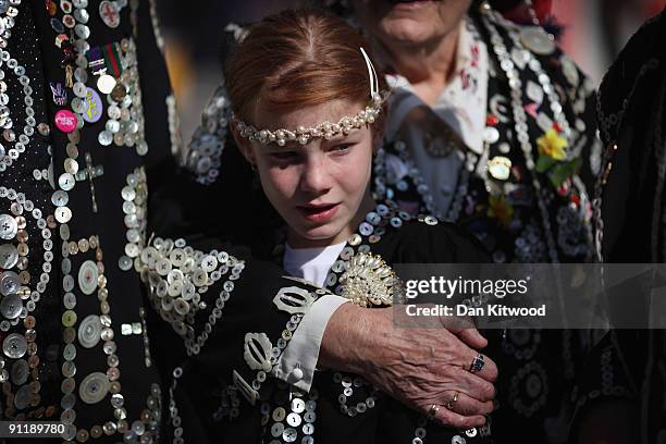 Pearly Kings and Queens gather to celebrate their annual Costermonger's Harvest Festival at the London Guildhall on September 27, 2009 in London,...