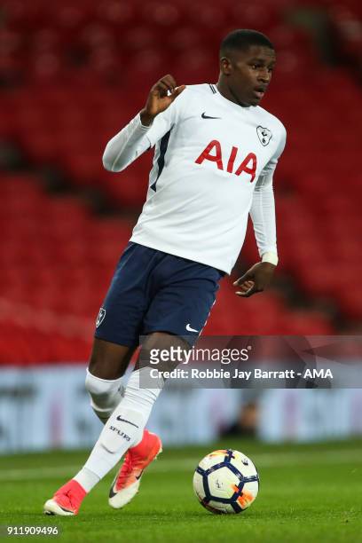 Shilow Tracey of Tottenham Hotspur during the Premier League 2 match between Manchester United and Tottenham Hotspur at Old Trafford on January 29,...