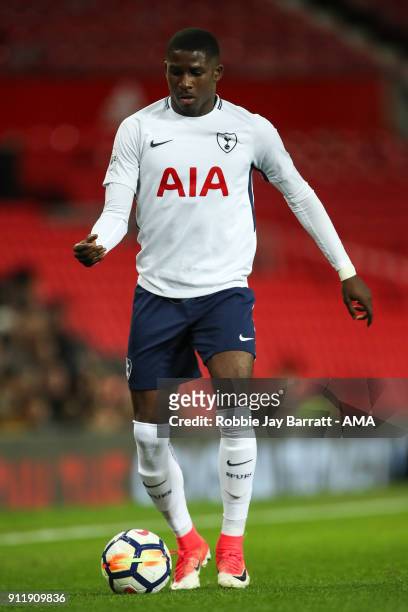 Shilow Tracey of Tottenham Hotspur during the Premier League 2 match between Manchester United and Tottenham Hotspur at Old Trafford on January 29,...