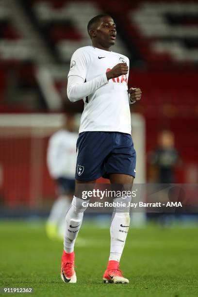 Shilow Tracey of Tottenham Hotspur during the Premier League 2 match between Manchester United and Tottenham Hotspur at Old Trafford on January 29,...