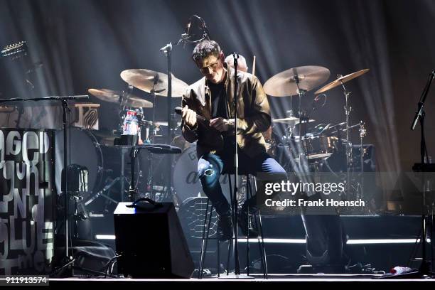 Singer Morten Harket of the Norwegian band A-HA performs live on stage during a concert at the Mercedes-Benz Arena on January 29, 2018 in Berlin,...