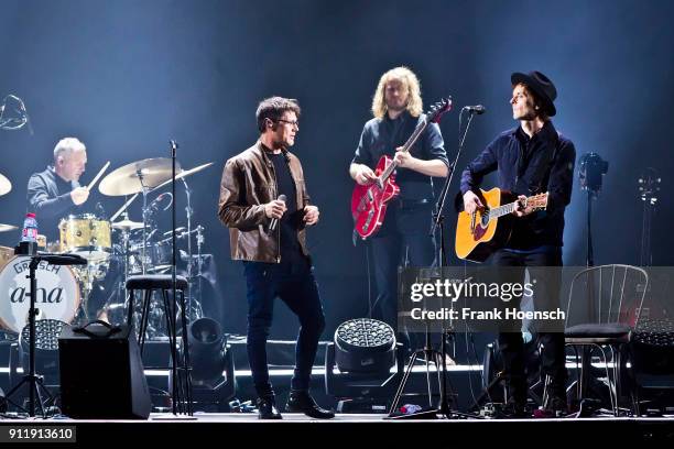 Morten Harket and Pal Waaktaar-Savoy of the Norwegian band A-HA perform live on stage during a concert at the Mercedes-Benz Arena on January 29, 2018...