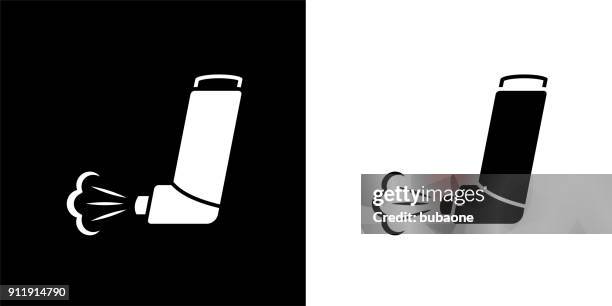 ilustraciones, imágenes clip art, dibujos animados e iconos de stock de inhalador de asma. - inhalador-preventivo-del-asma