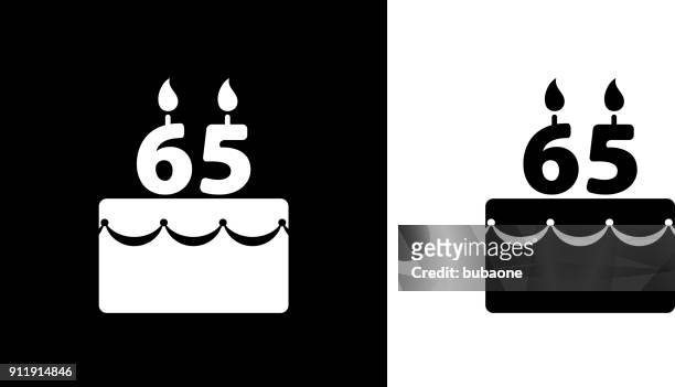 birthday cake 65 years. - candle stock illustrations