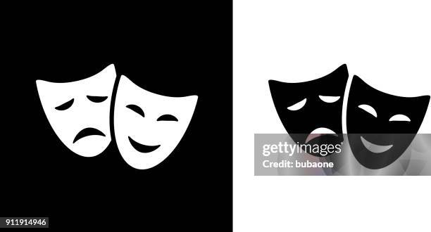 illustrazioni stock, clip art, cartoni animati e icone di tendenza di maschere comicità e tragedia. - spettacolo teatrale