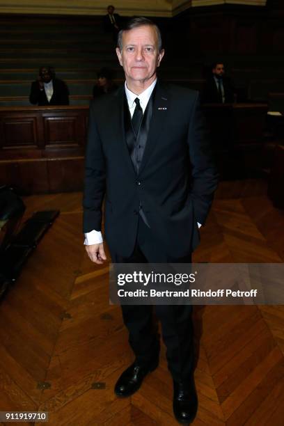 Actor Francis Huster attends the Tribute to ELie Wiesel by Maurice Levy X Publicis Group at "La Sorbonne" on January 29, 2018 in Paris, France.