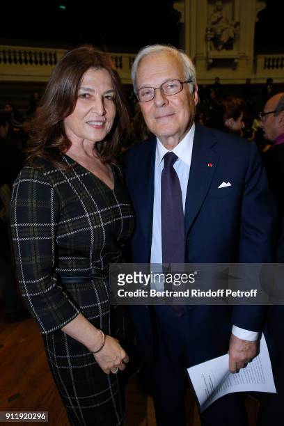 Ambassador of Israel to France, Aliza Bin-Noun and President of the foundation of the Memory of the Shoah, Baron David de Rothschild attend the...