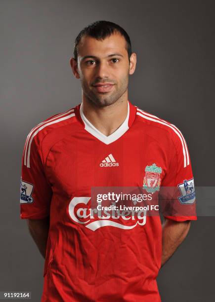 Javier Mascherano of Liverpool FC poses during a Liverpool FC 2009/2010 season photocall in Liverpool, England.