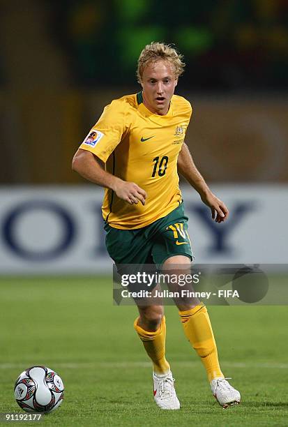 Mitch Nichols of Australia in action during the Group E, FIFA U20 World Cup match between Czech Republic and Australia at Port Said Stadium on...