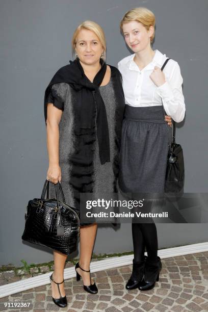 Silvia Venturini Fendi and Alba Rohrwacher attend the Fendi show as part of Milan Womenswear Fashion Week Spring/Summer 2010 at on September 27, 2009...