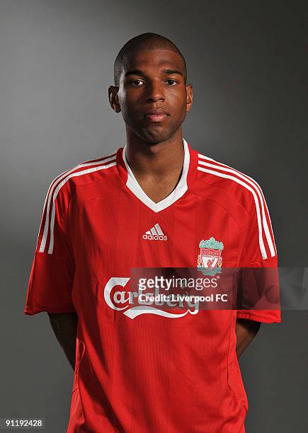 Ryan Babel of Liverpool FC poses during a Liverpool FC 2009/2010 season photocall in Liverpool, England.