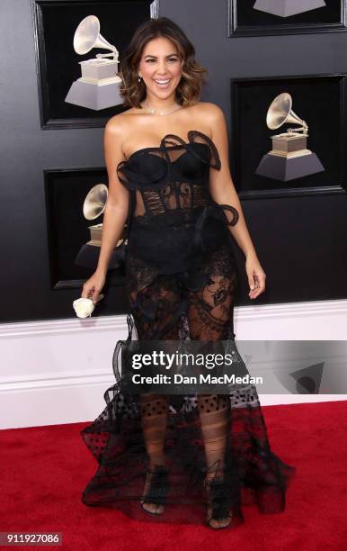 Liz Hernandez arrives at the 60th Annual GRAMMY Awards at Madison Square Garden on January 28, 2018 in New York City.